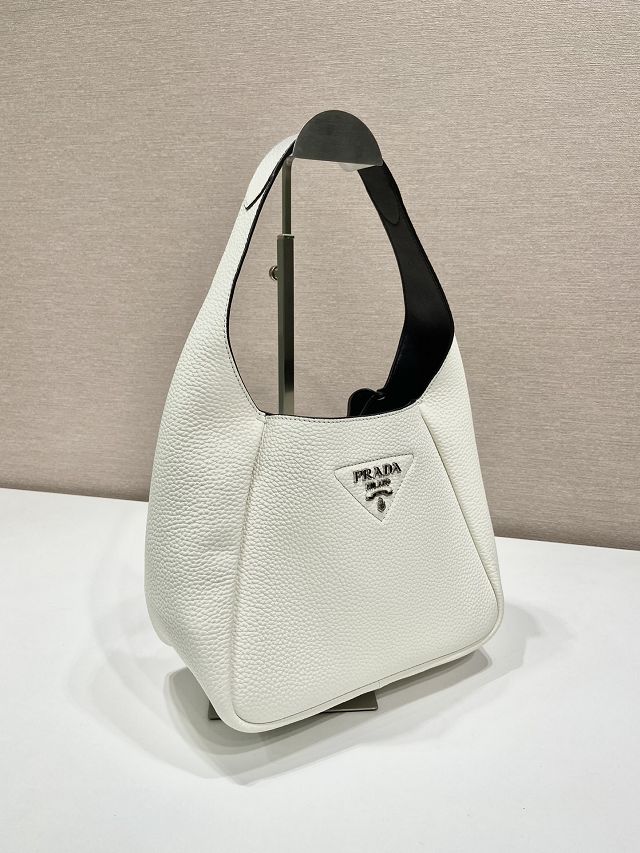 Prada original calfskin small tote bag 1BC127 white