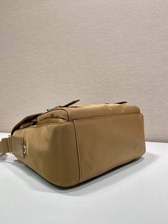 Prada original nylon shoulder bag 1BD953 brown