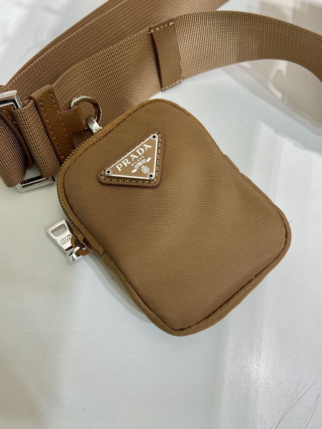 Prada original nylon shoulder bag 1BD953 brown