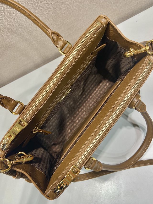 Prada original saffiano calfskin galleria medium bag 1BA863 brown