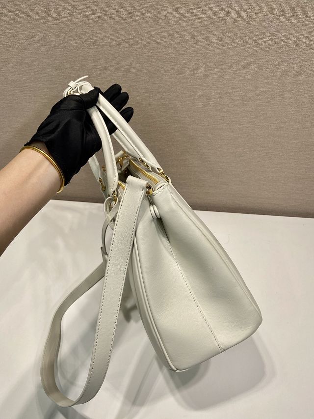 Prada original soft calfskin galleria large bag 1BA274 white