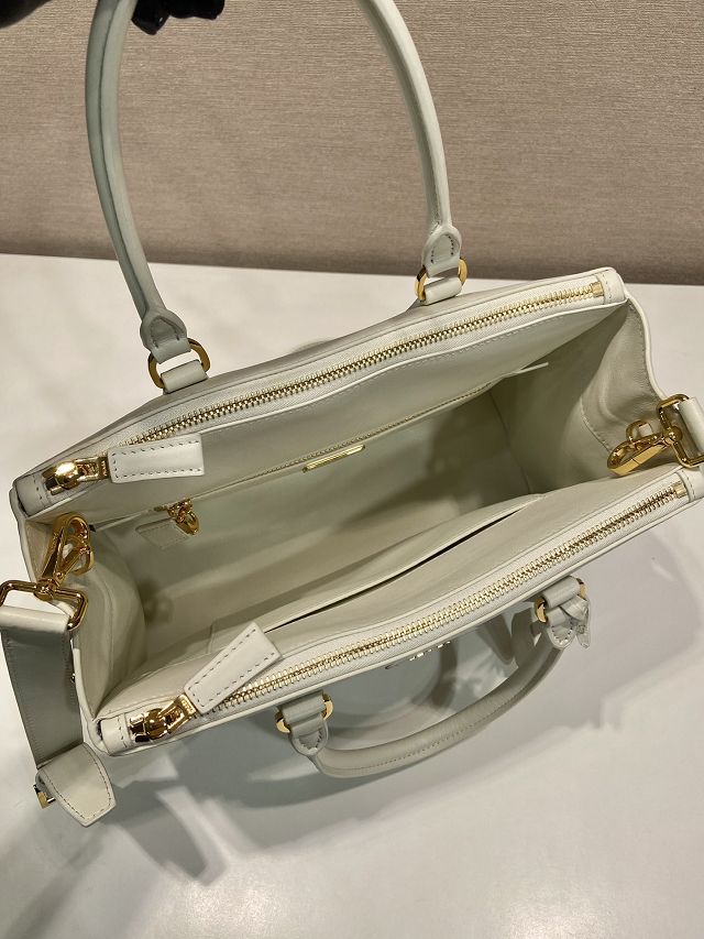 Prada original soft calfskin galleria large bag 1BA274 white