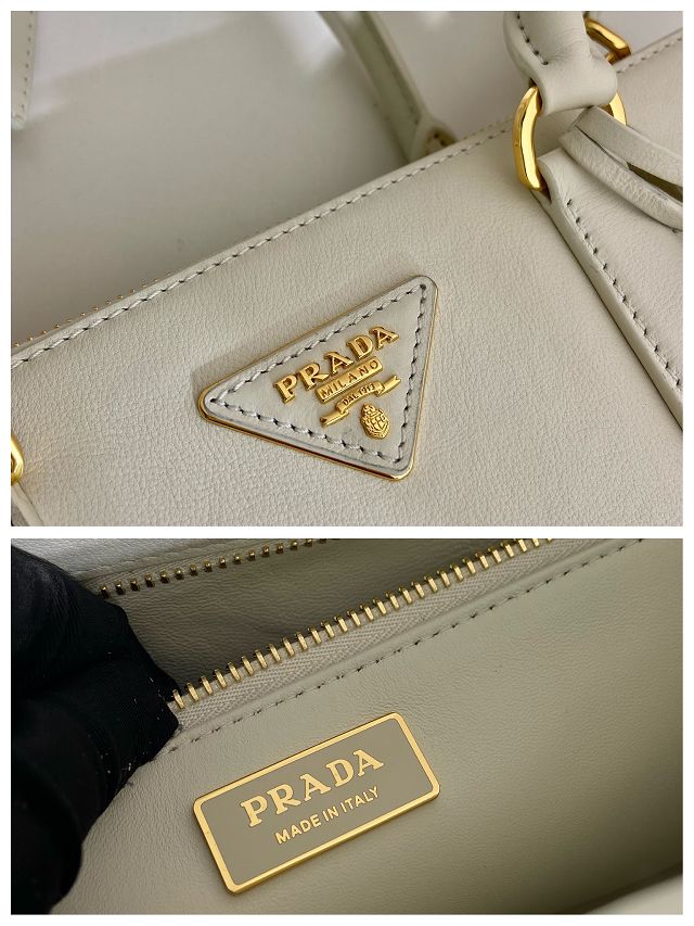 Prada original soft calfskin galleria large bag 1BA274 white