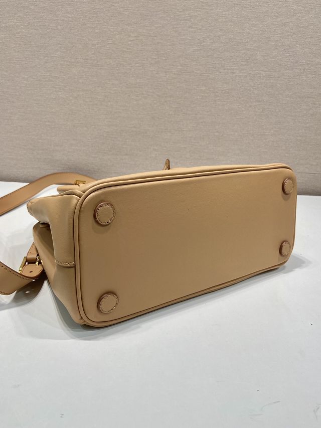 Prada original soft calfskin galleria medium bag 1BA863 apricot
