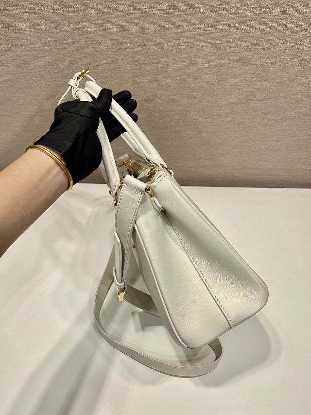 Prada original soft calfskin galleria medium bag 1BA863 white