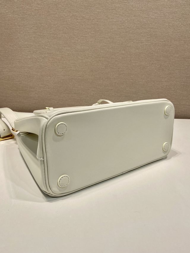 Prada original soft calfskin galleria medium bag 1BA863 white