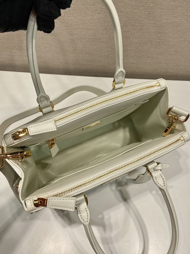 Prada original soft calfskin galleria medium bag 1BA863 white