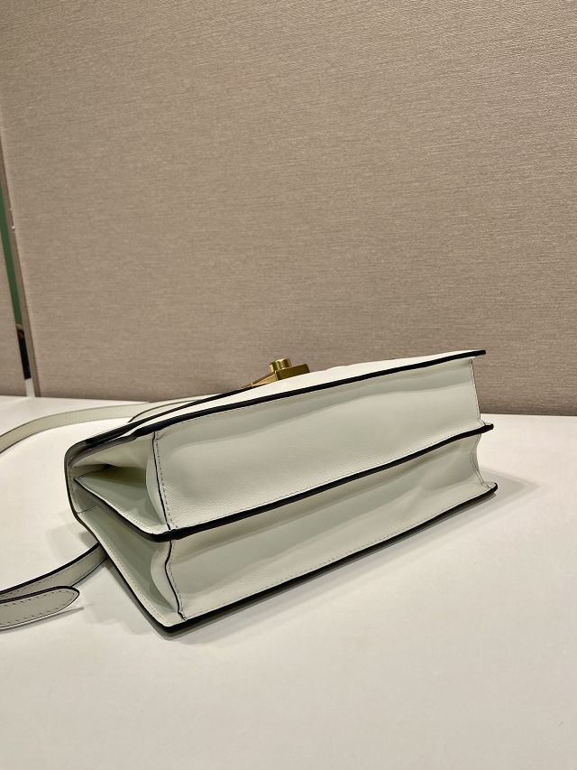 Prada original soft calfskin sound medium shoulder bag 1BN023 white