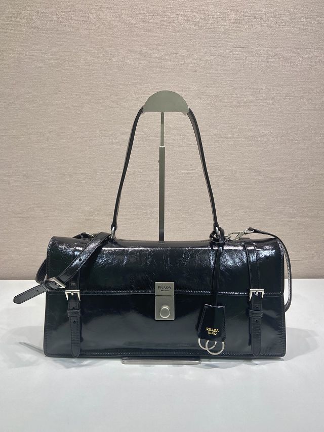 Prada original calfskin large handbag 1BN024 black