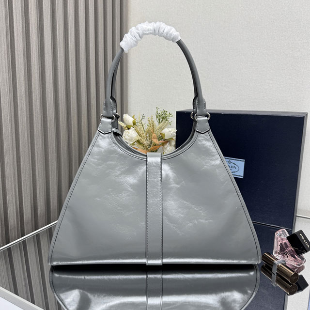 Prada original calfskin large tote bag 1BG570 grey