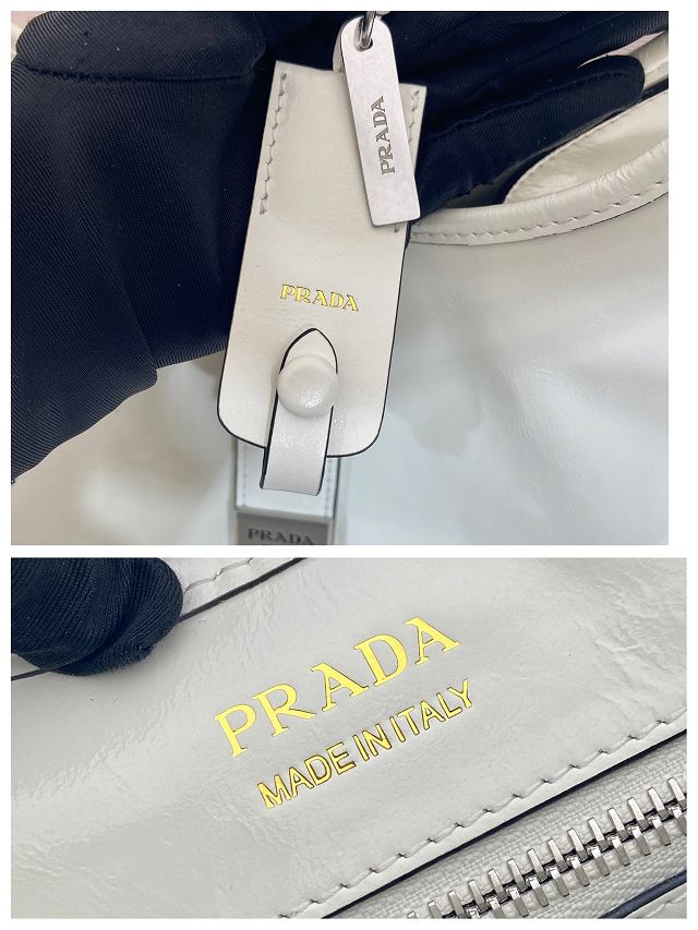 Prada original calfskin large tote bag 1BG570 white