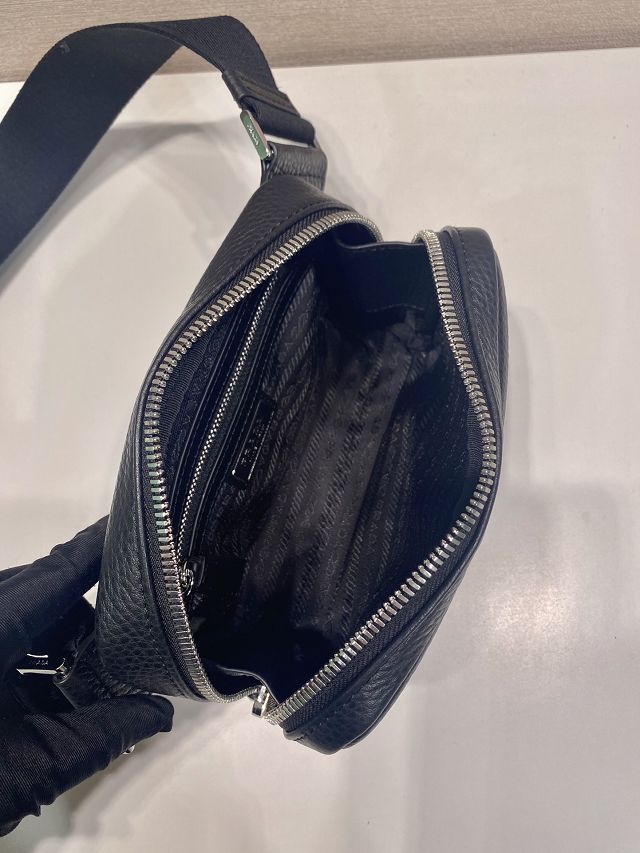 Prada original calfskin small belt bag 2VH184 black