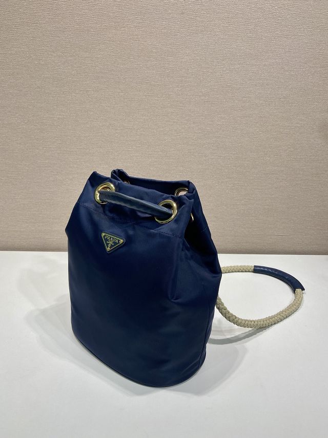 Prada original nylon mariner small bucket bag 1BE082 blue