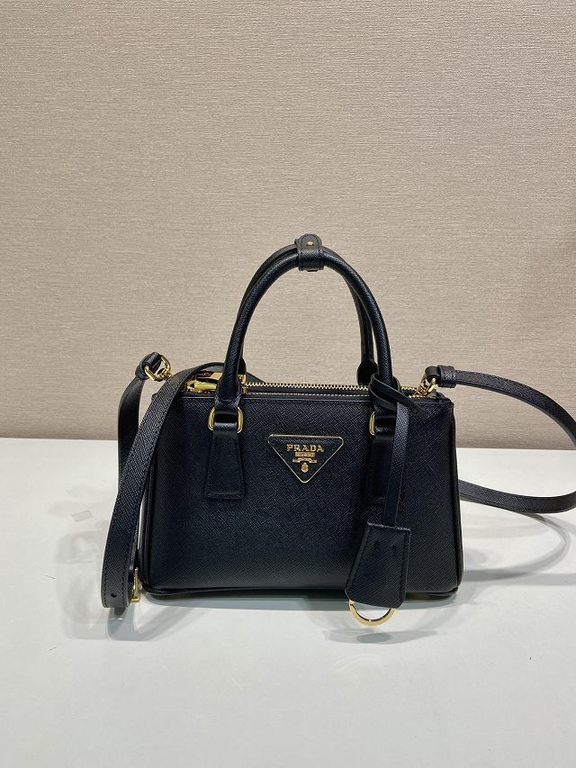 Prada original saffiano calfskin galleria mini bag 1BA916 black