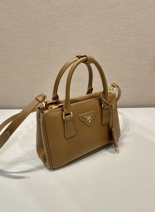 Prada original saffiano calfskin galleria mini bag 1BA916 brown