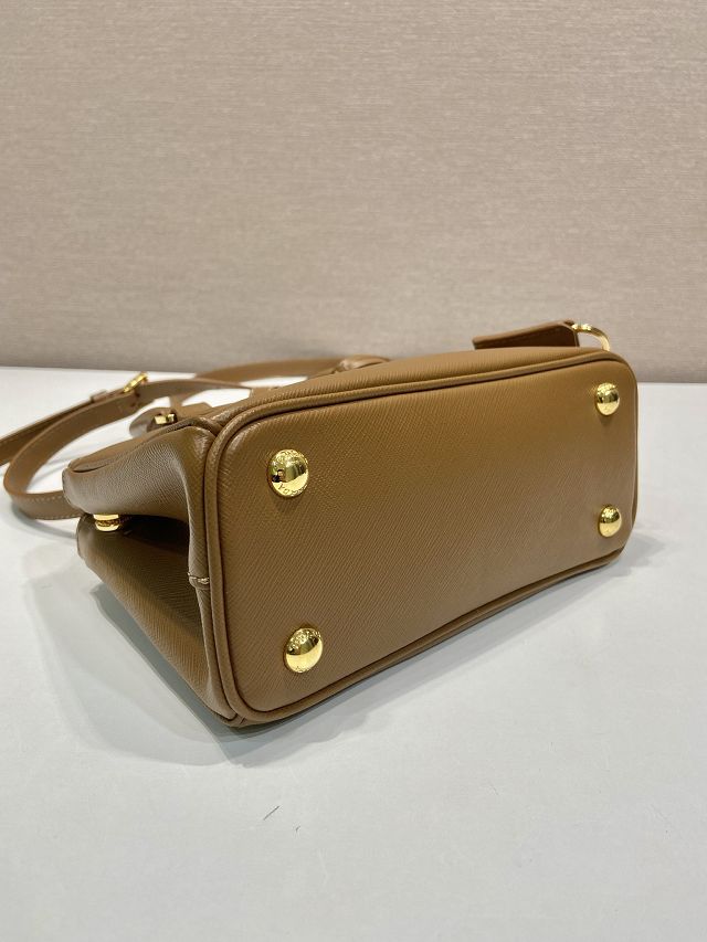 Prada original saffiano calfskin galleria mini bag 1BA916 brown
