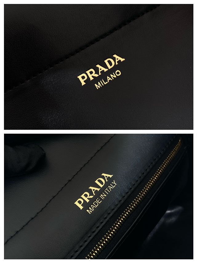 Prada original calfskin chain mini bag 1BC263 black