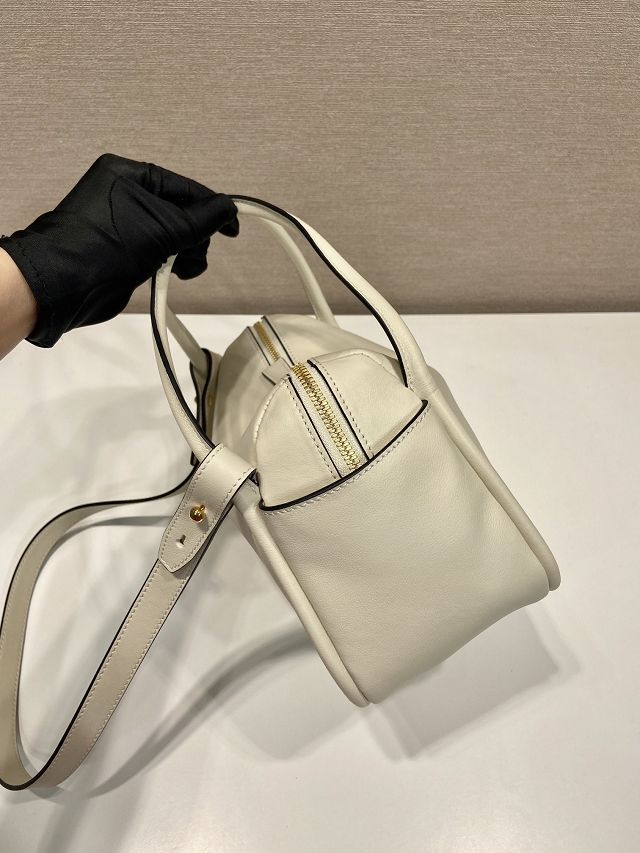 Prada original calfskin darling handbag 1BA451 white