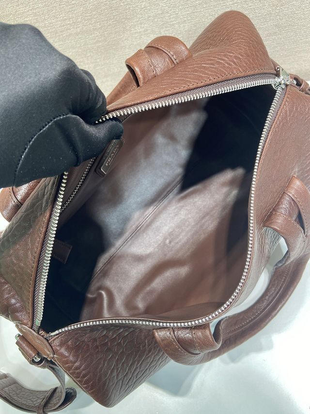 Prada original calfskin duffle bag 2VC046 brown