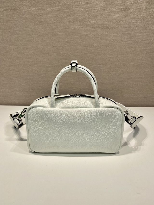 Prada original calfskin small handbag 1BB102 white
