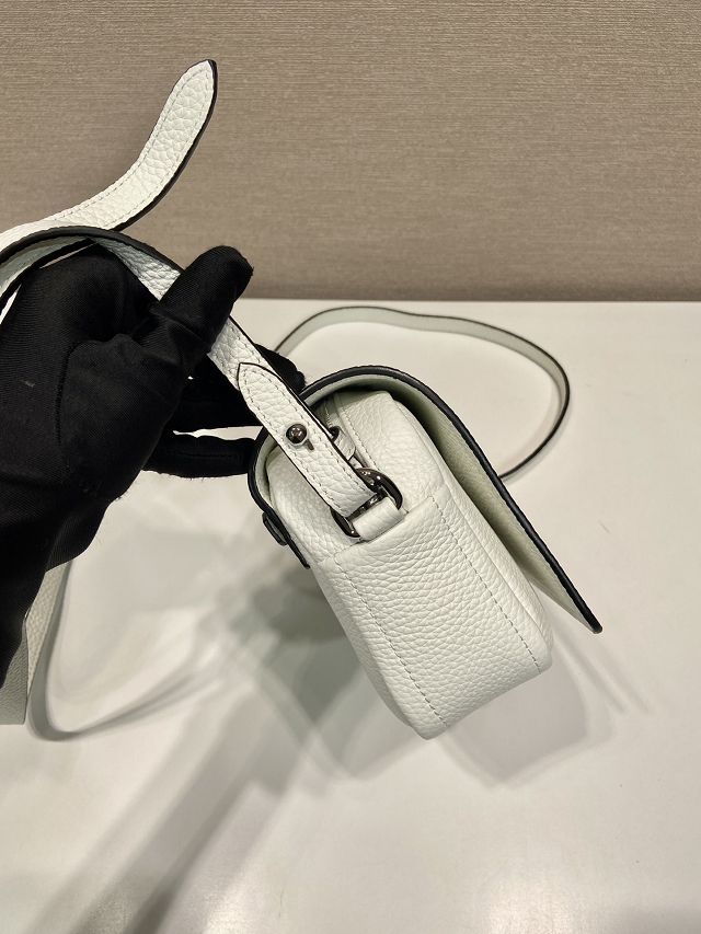 Prada original calfskin small shoulder bag 1BD332 white