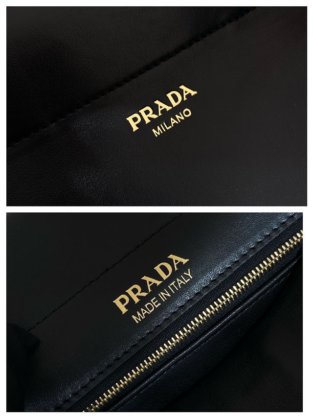 Prada original calfskin top handle bag 1BC262 black