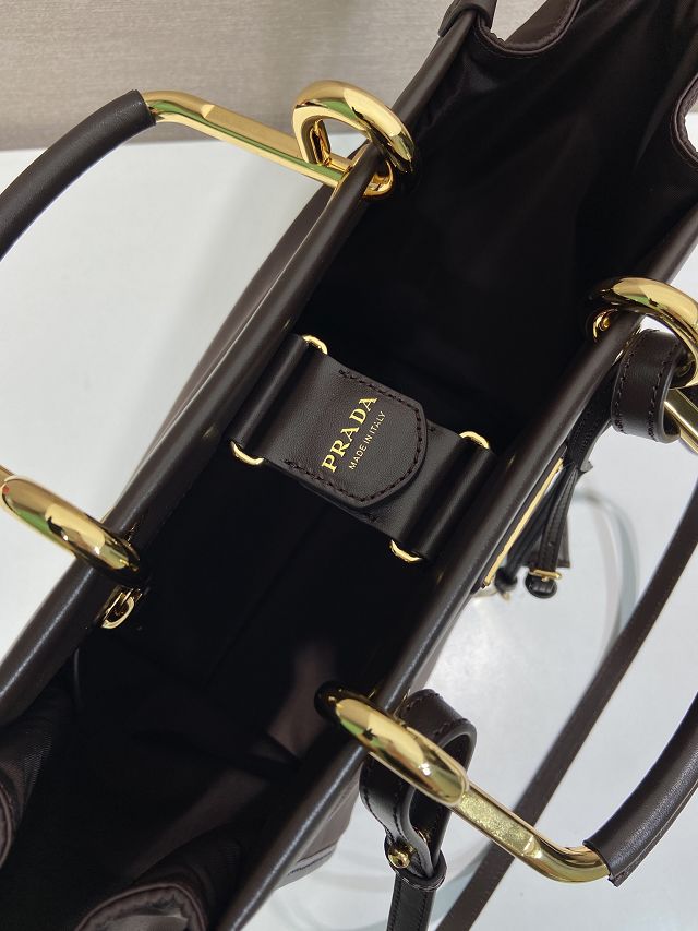Prada original nylon tote bag 1BG578 dark brown