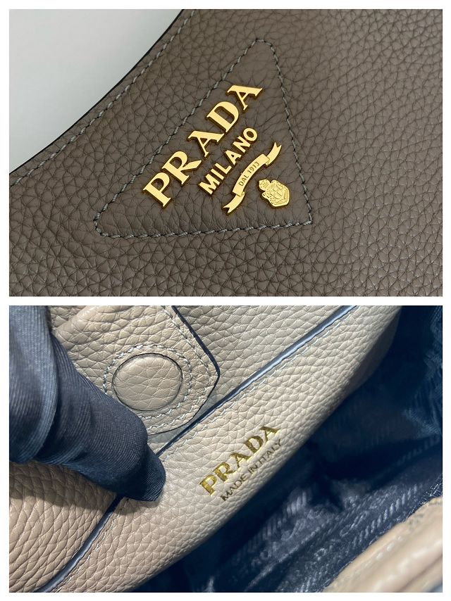 Prada original calfskin mini shoulder bag 1BH191 grey