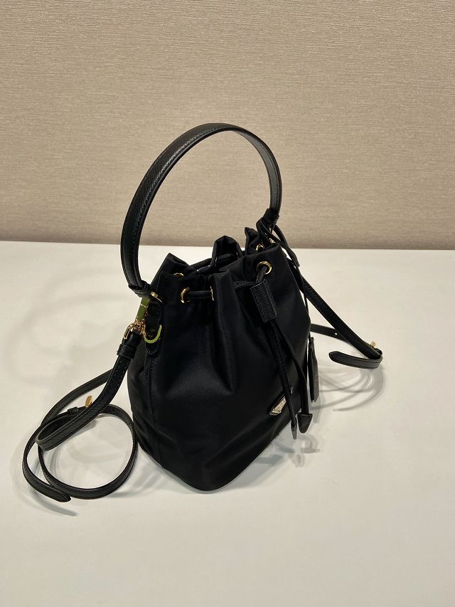 Prada original nylon 1978 mini bucket bag 1BE067 black