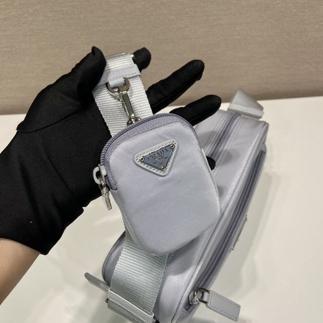 Prada original nylon small shoulder bag 1BC167 light blue