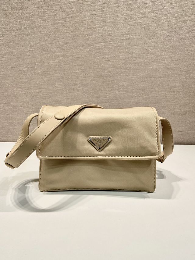 Prada original nylon traveller small shoulder bag 1BD258 apricot