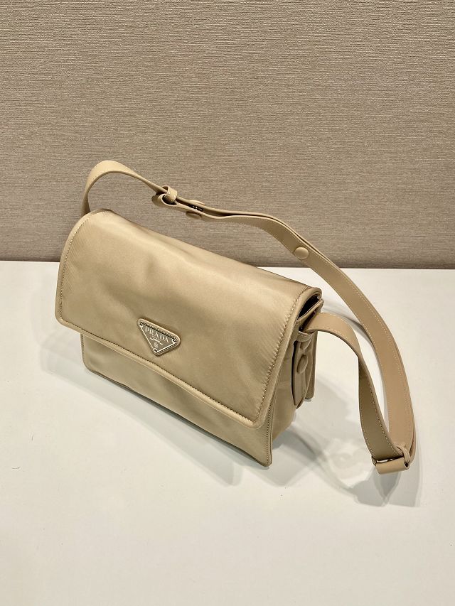 Prada original nylon traveller small shoulder bag 1BD258 apricot