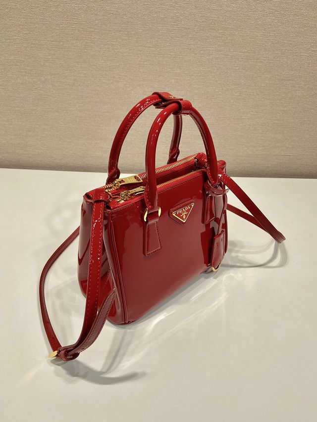 Prada original patent leather galleria mini bag 1BA906 red