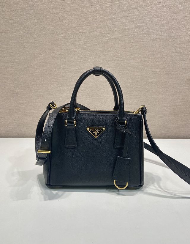 Prada original saffiano calfskin galleria mini bag 1BA906 black