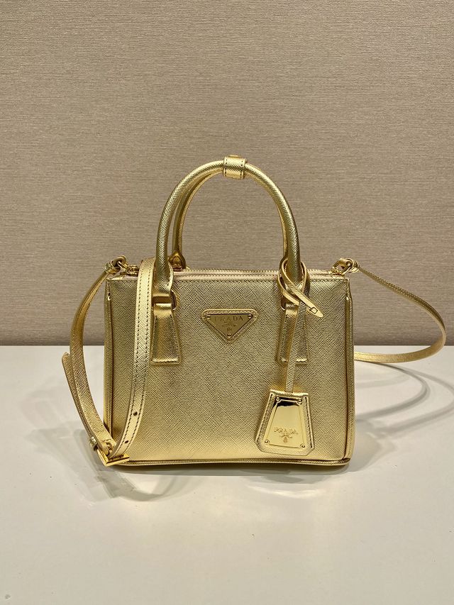 Prada original saffiano calfskin galleria mini bag 1BA906 gold
