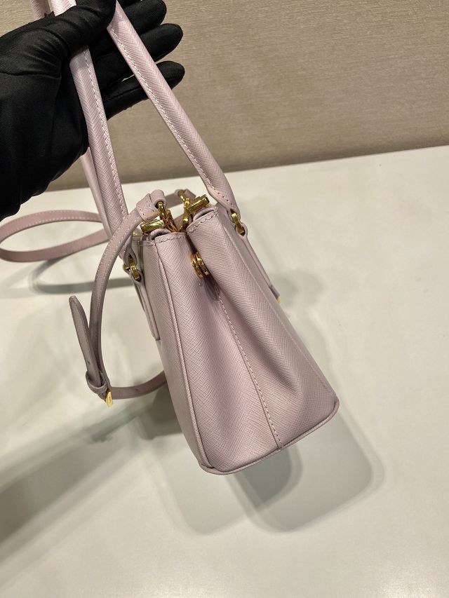 Prada original saffiano calfskin galleria mini bag 1BA906A light pink
