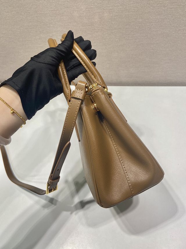 Prada original saffiano calfskin galleria small bag 1BA896 brown