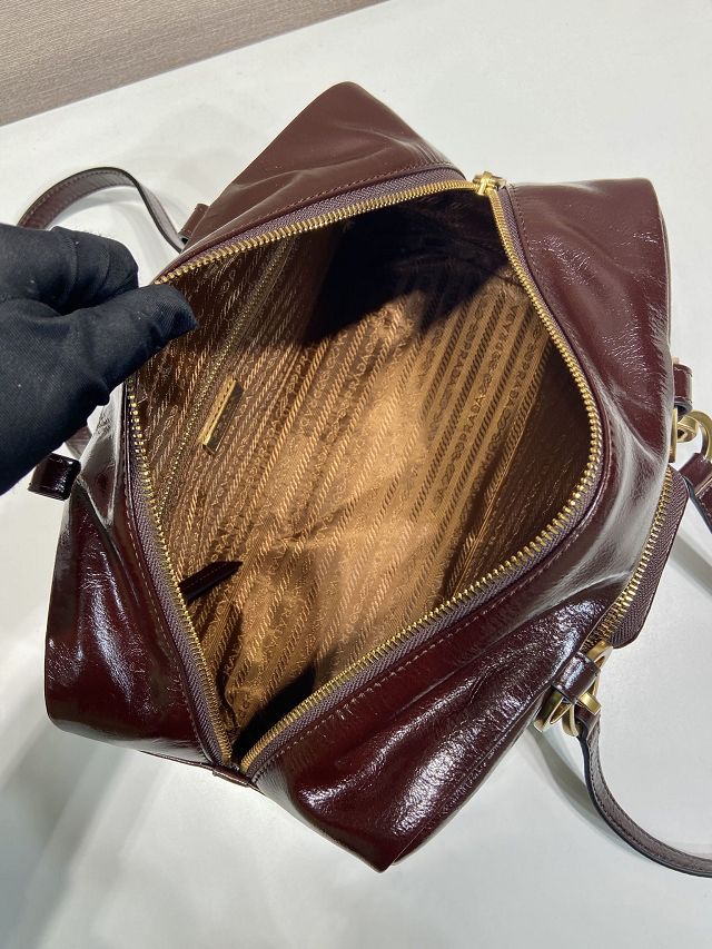 Prada original calfskin medium shoulder bag 1BB138 burgundy