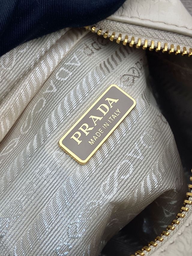 Prada original calfskin mini shoulder bag 1BB137 beige