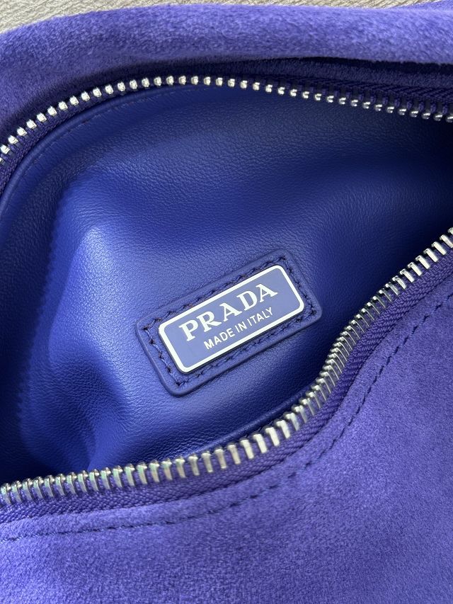 Prada original suede shoulder bag 2VH188 purple