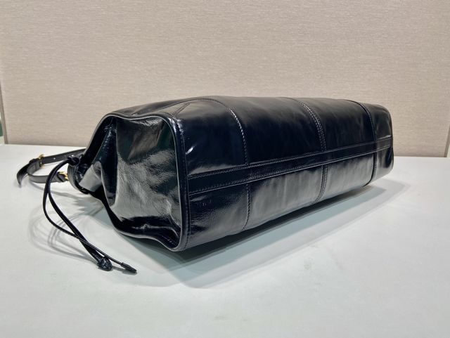 Prada original calfskin bonnie maxi tote bag 1BA439 black