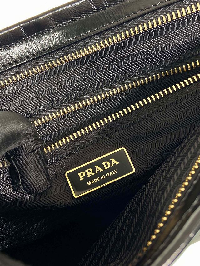 Prada original calfskin bonnie maxi tote bag 1BA439 black