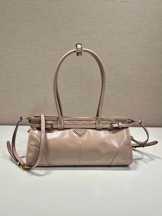 Prada original calfskin bonnie medium tote bag 1BA426 powder pink