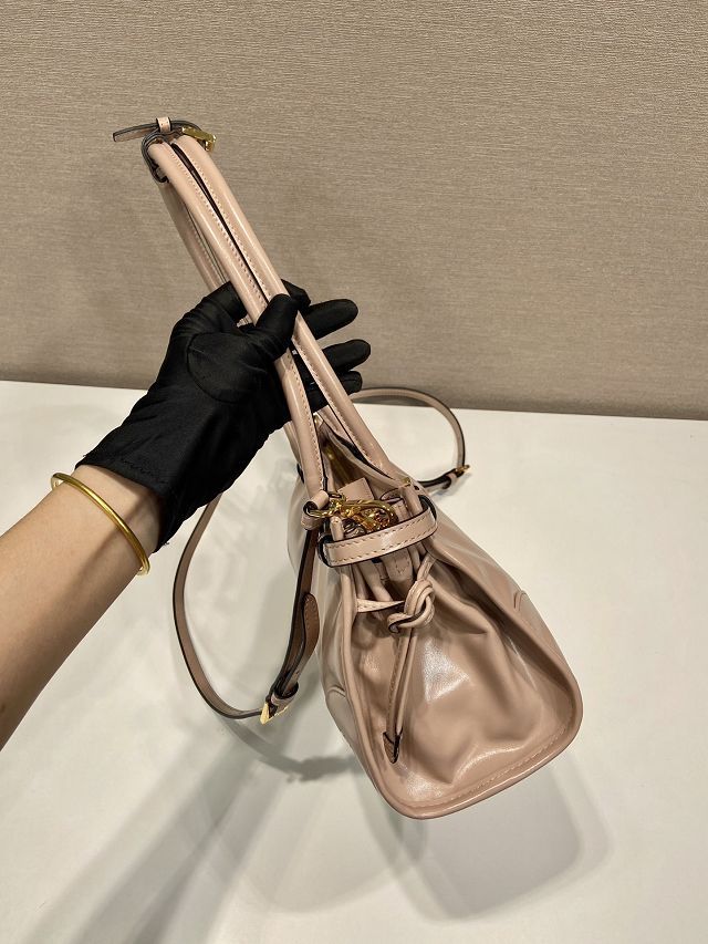 Prada original calfskin bonnie medium tote bag 1BA426 powder pink