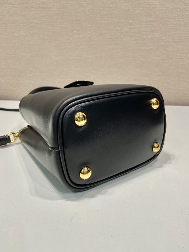 Prada original calfskin mini bucket bag 1BA373 black