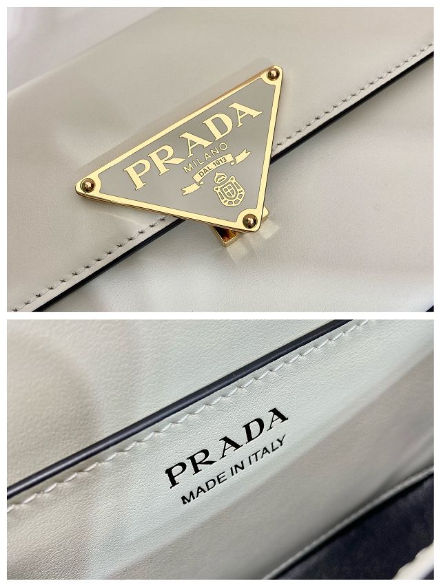 Prada original calfskin mini shoulder bag 1BD339 white