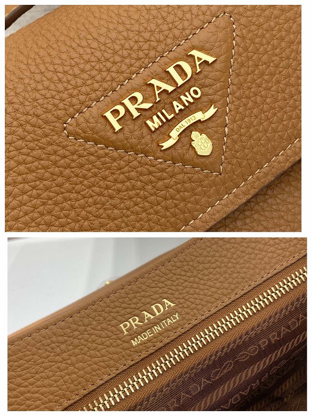 Prada original calfskin shoulder bag 1BN022 caramel