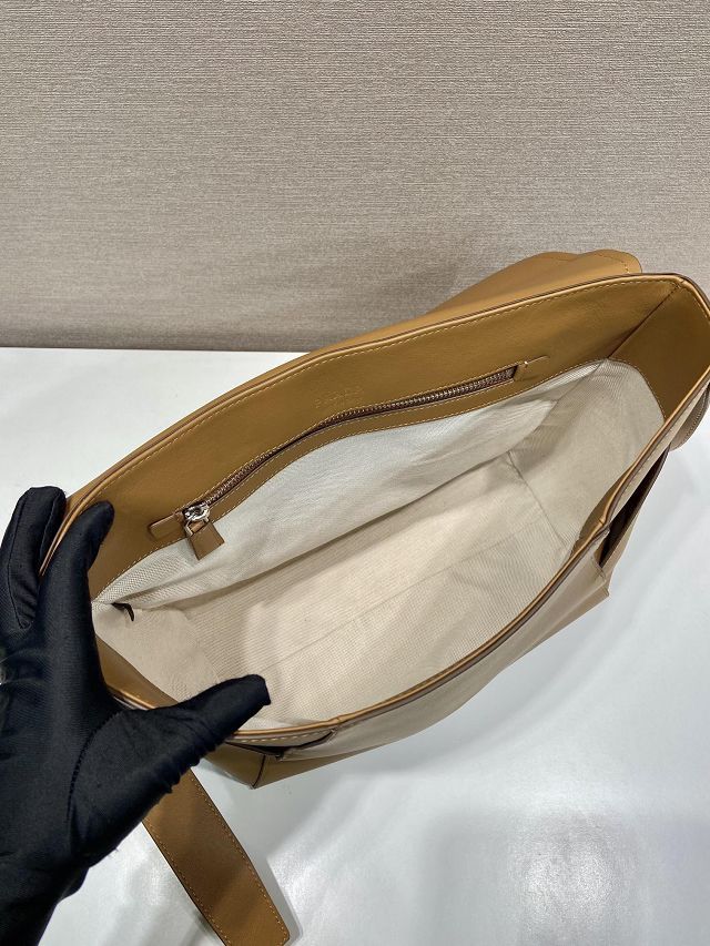 Prada original calfskin shoulder bag 2VD068 caramel