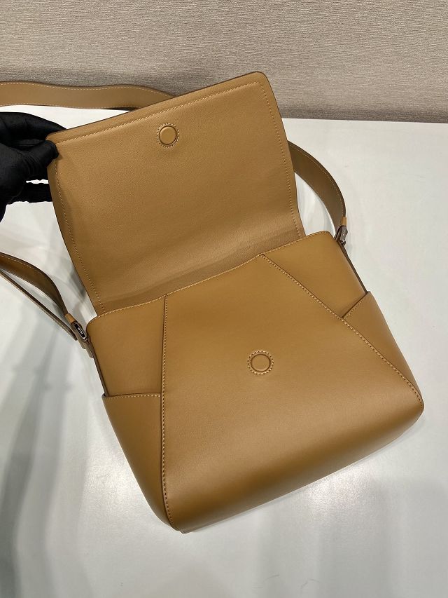 Prada original calfskin small shoulder bag 2VD069 caramel