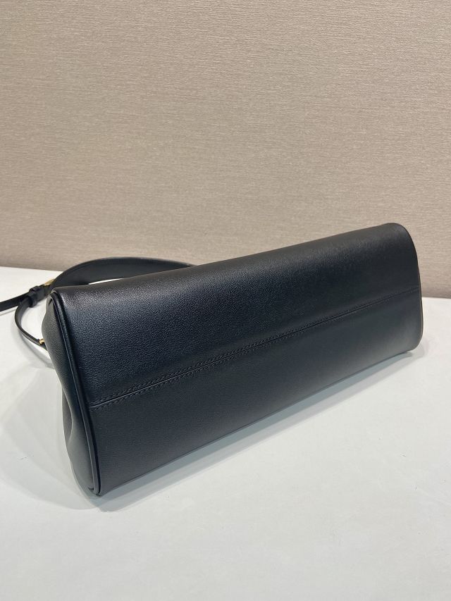Prada original calfskin top handle bag 1BA475 black